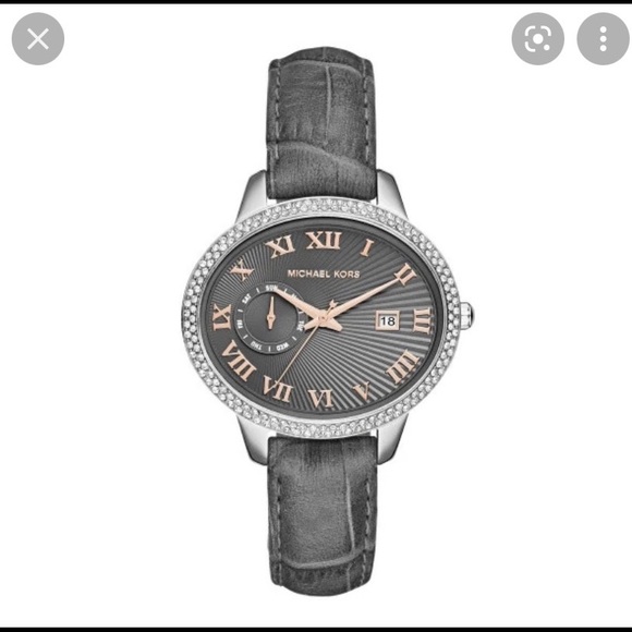 MICHAELKors Whitley Grey Dial Grey Leather Ladies Watch MK2427 - Picture 4 of 16